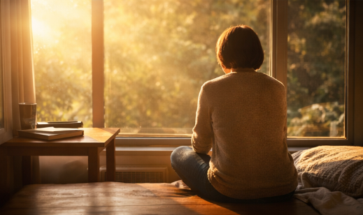 person taking a quiet step forward and trusting God during a difficult season